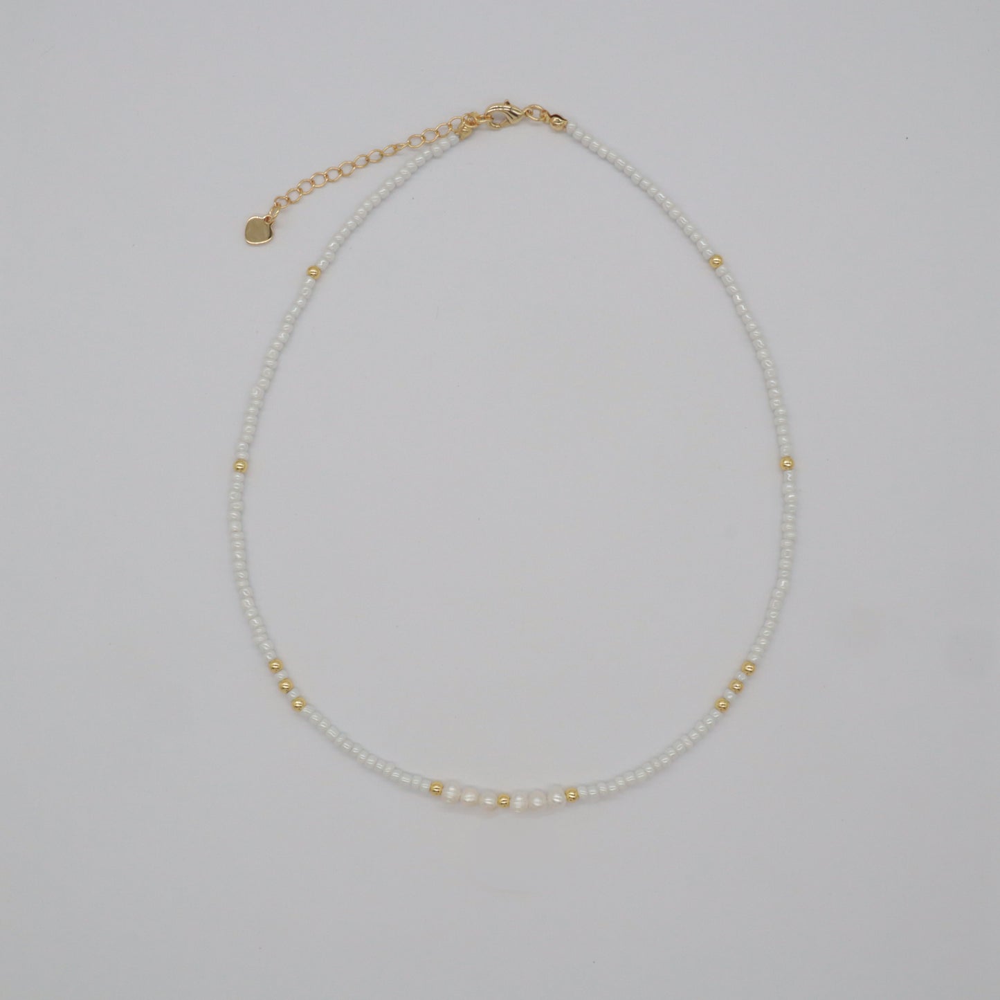 Custom Handmade Gold Plated Shell Pendant Fresh Water Pearl Seed Beads Necklace