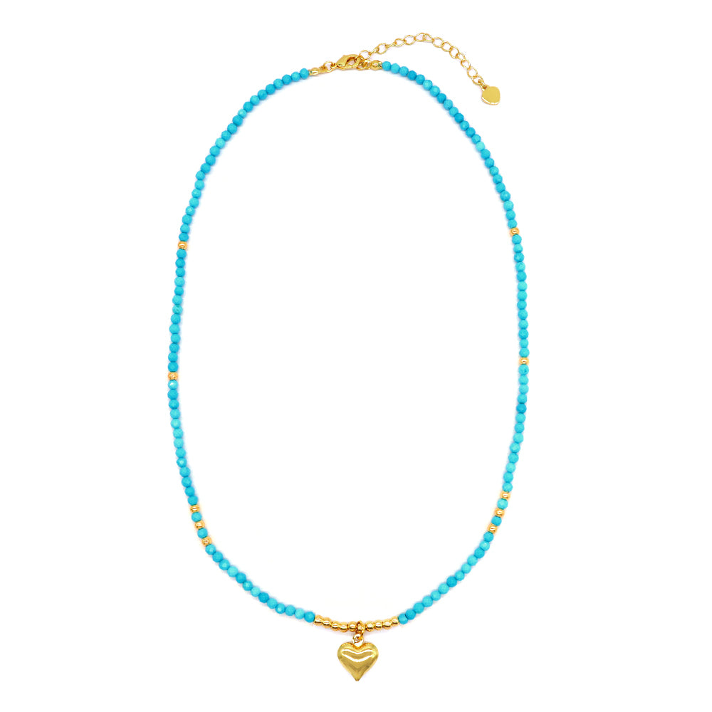 Handmade Custom Natural Stone Beads Jewelry Gold Plated Necklace
