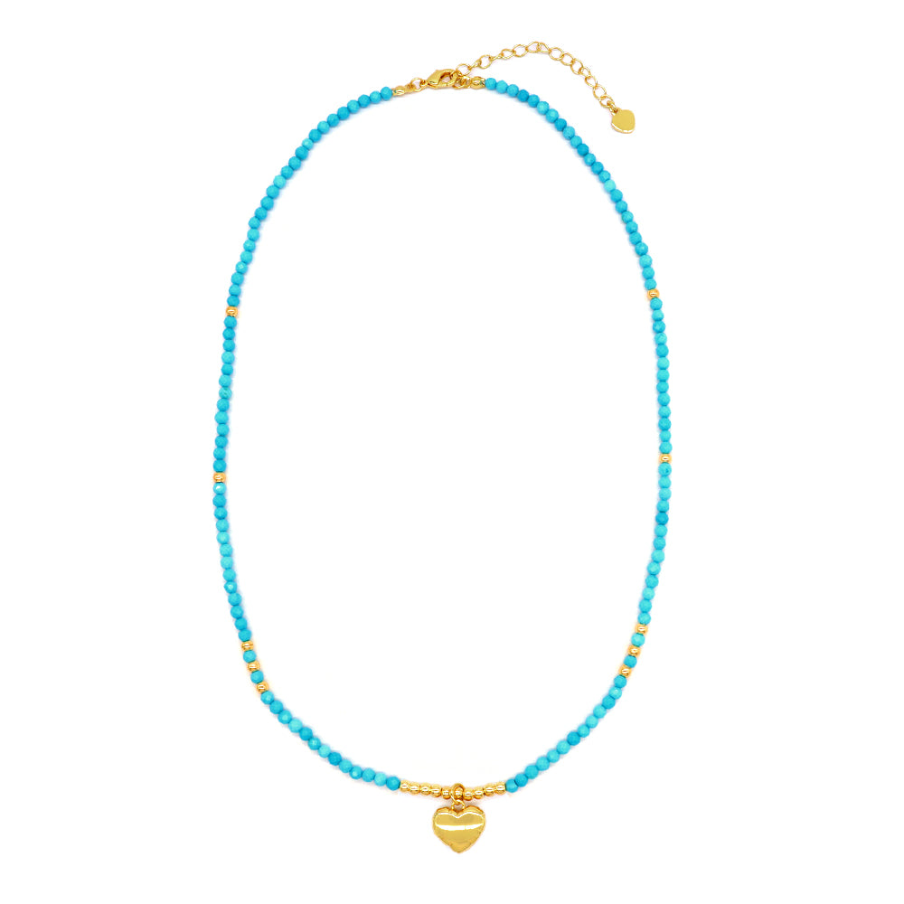 Handmade Custom Natural Stone Beads Jewelry Gold Plated Necklace