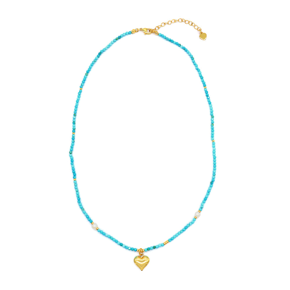 Handmade Custom Natural Stone Necklace With Pendant Fresh Water Pearl Necklace
