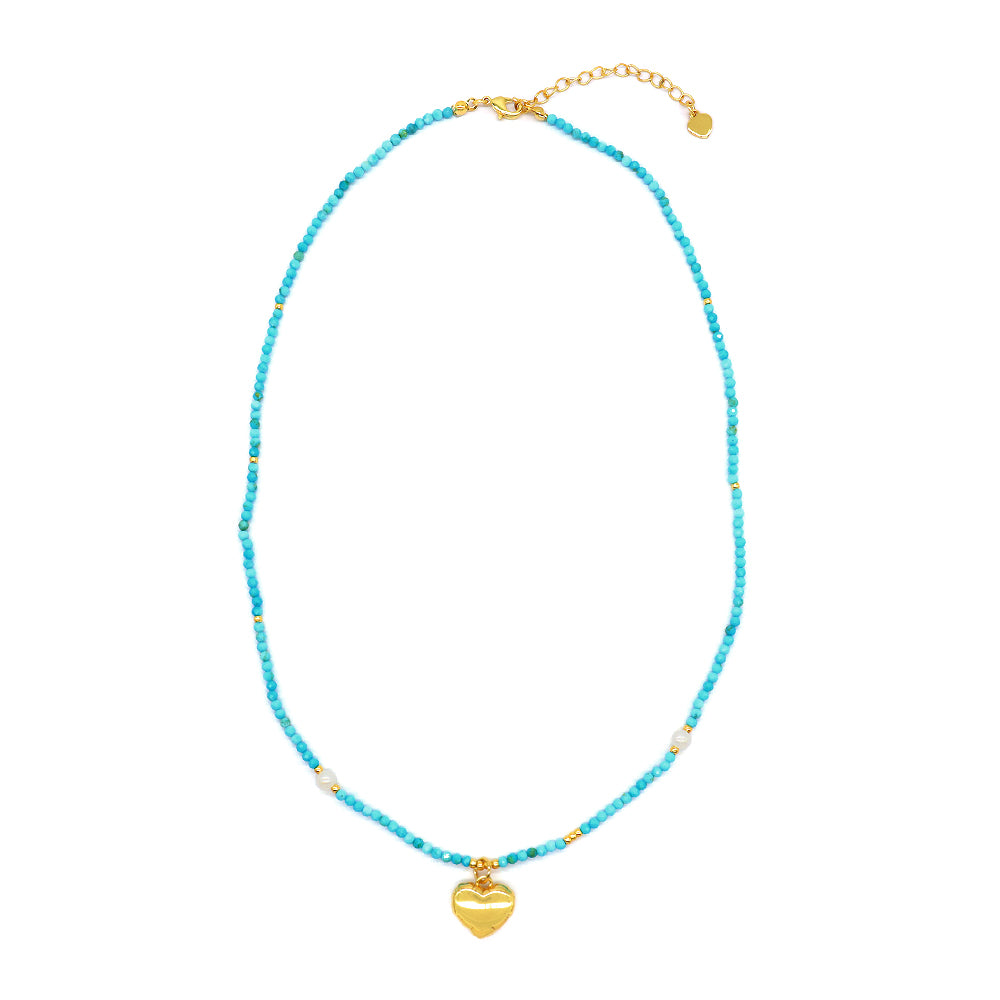 Handmade Custom Natural Stone Necklace With Pendant Fresh Water Pearl Necklace
