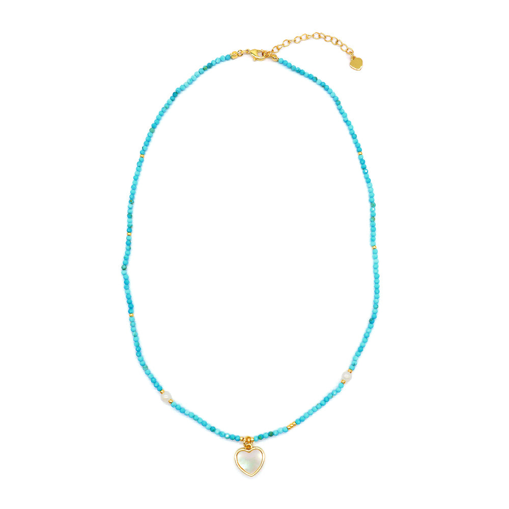 Handmade Custom Natural Stone Necklace With Pendant Fresh Water Pearl Necklace