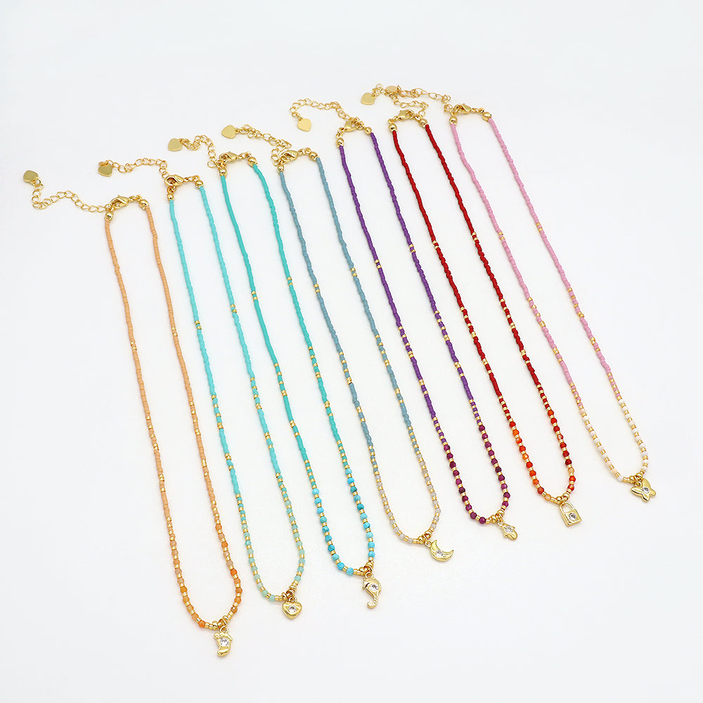 Handmade Custom Brass With Enamel Pendant Necklace With Chain Necklace