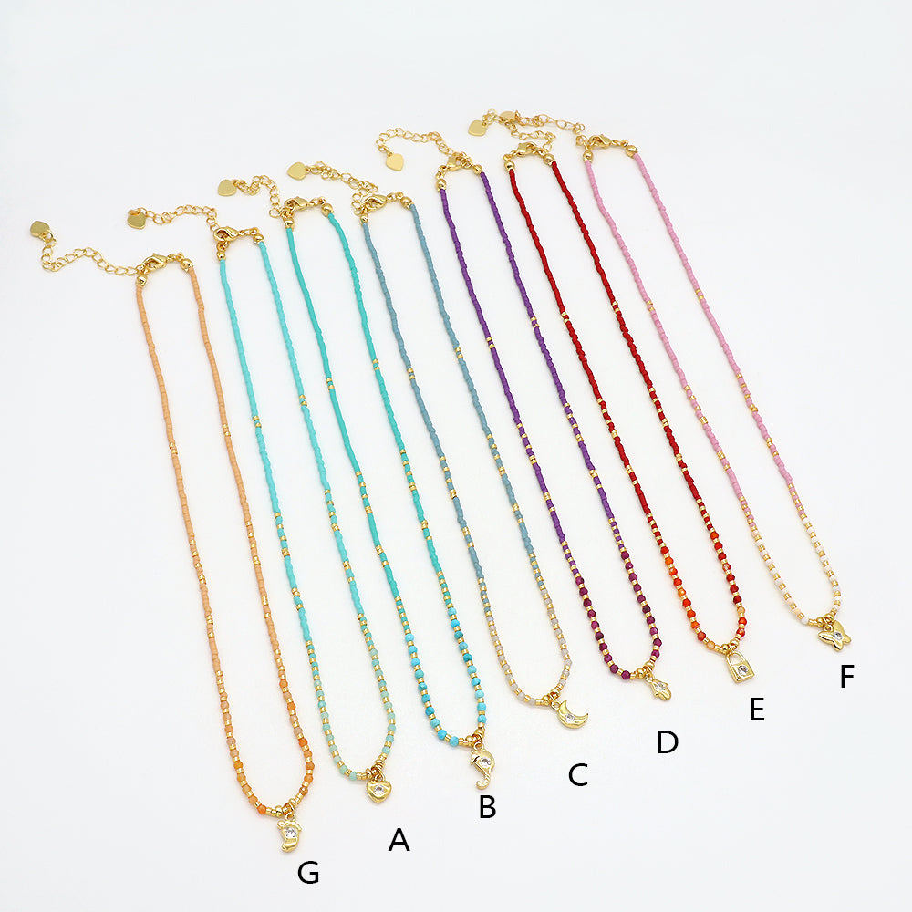 Handmade Custom Brass With Enamel Pendant Necklace With Chain Necklace