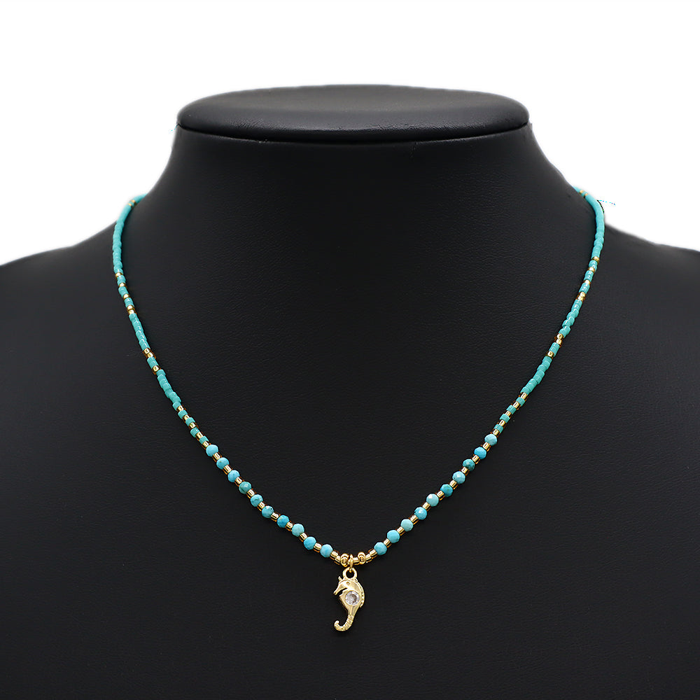 Handmade Custom Brass With Enamel Pendant Necklace With Chain Necklace