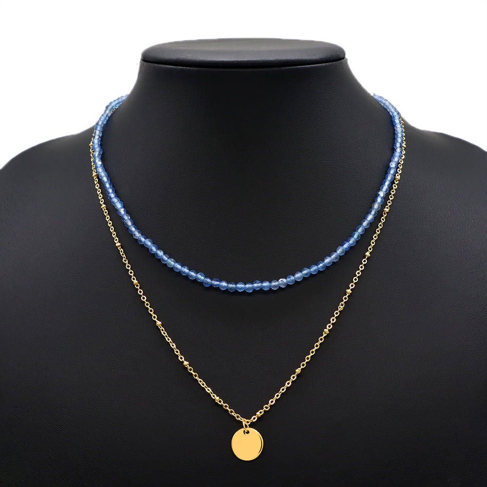 Handmade Custom Natural Stone Double Layer With Pendant Necklace