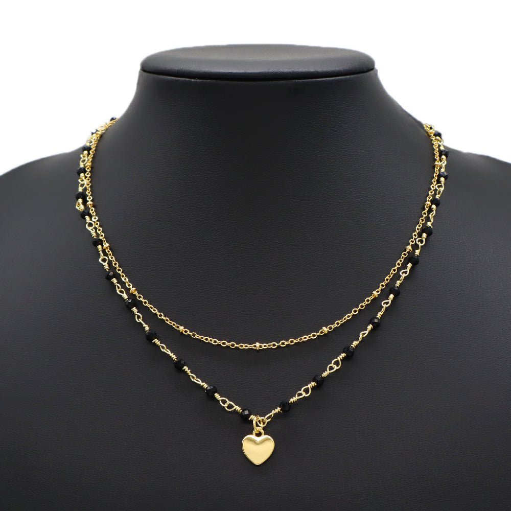 Handmade Custom Natural Stone Double Layer With Pendant Necklace