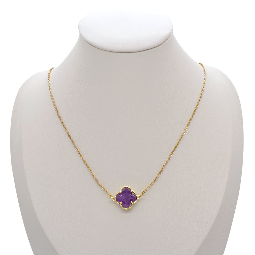 Handmade Custom Natural Stone Pendant Stainless Steel Necklace