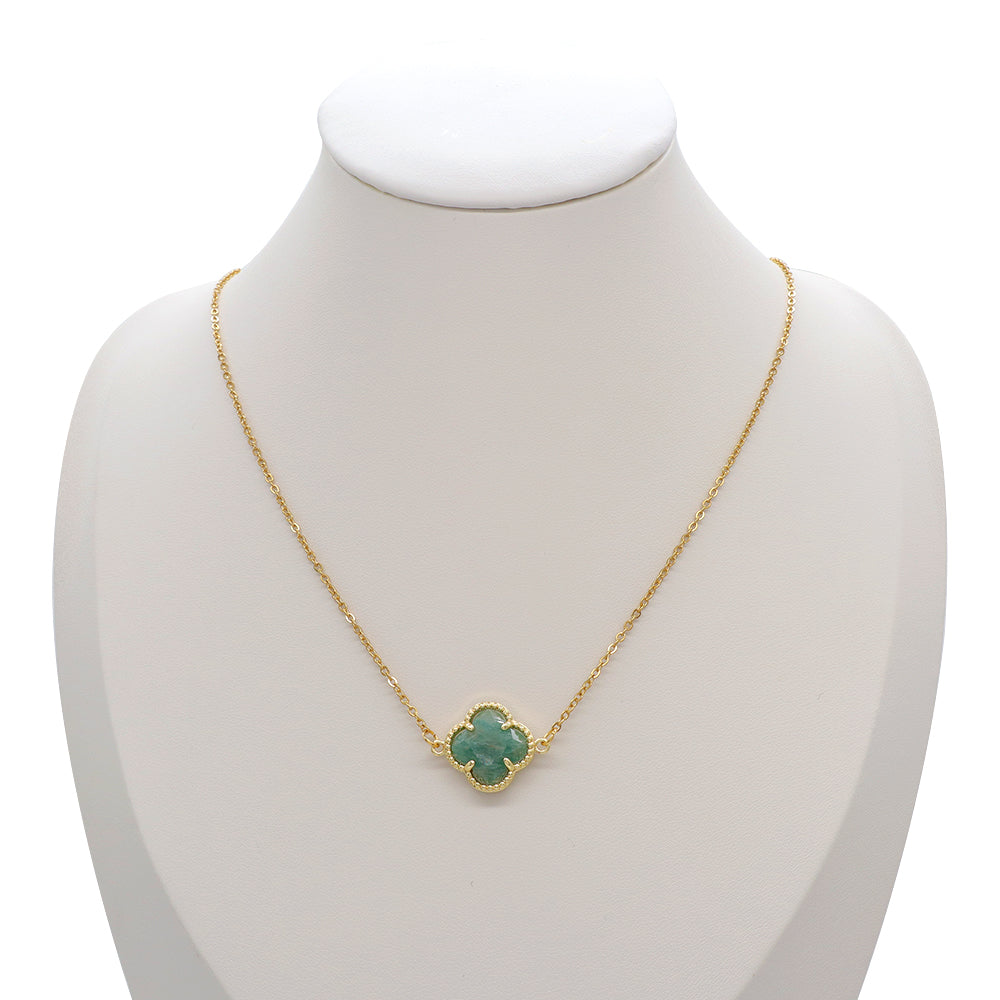 Handmade Custom Natural Stone Pendant Stainless Steel Necklace