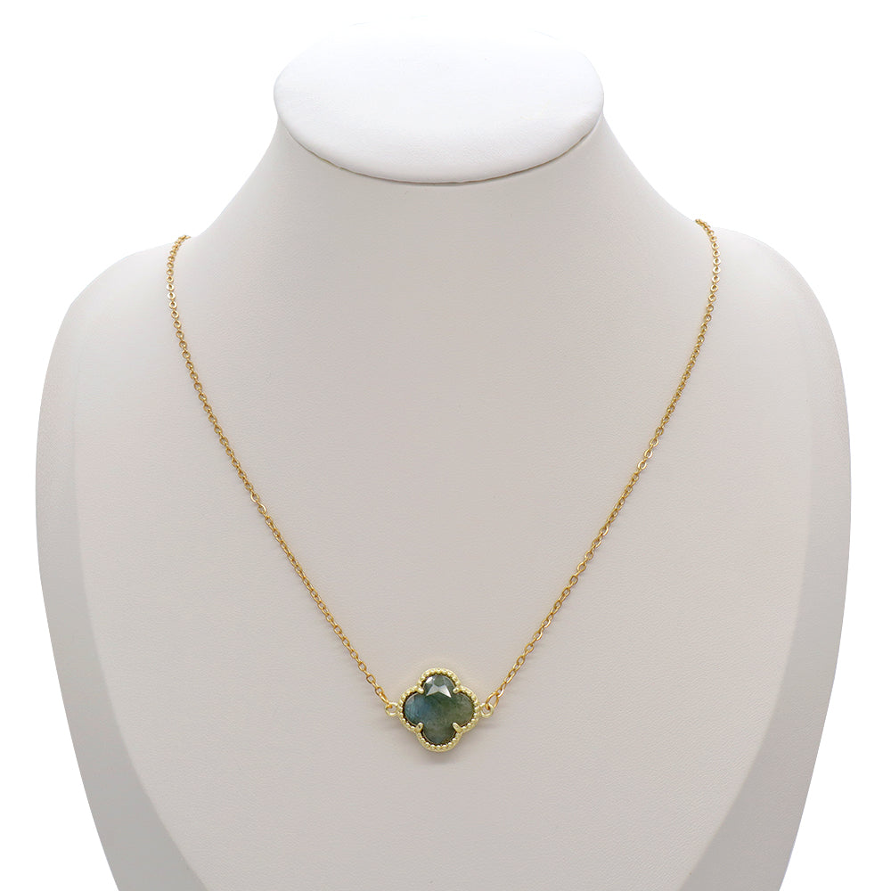 Handmade Custom Natural Stone Pendant Stainless Steel Necklace