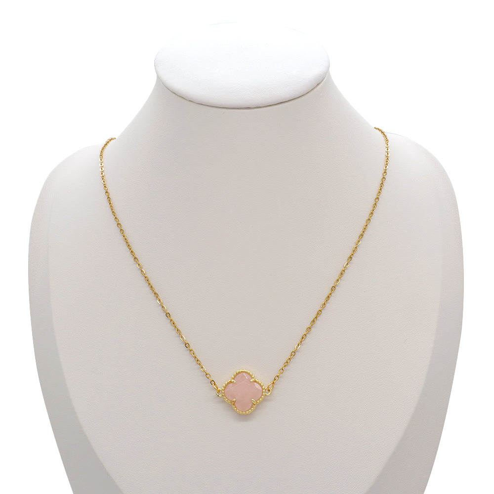 Handmade Custom Natural Stone Pendant Stainless Steel Necklace