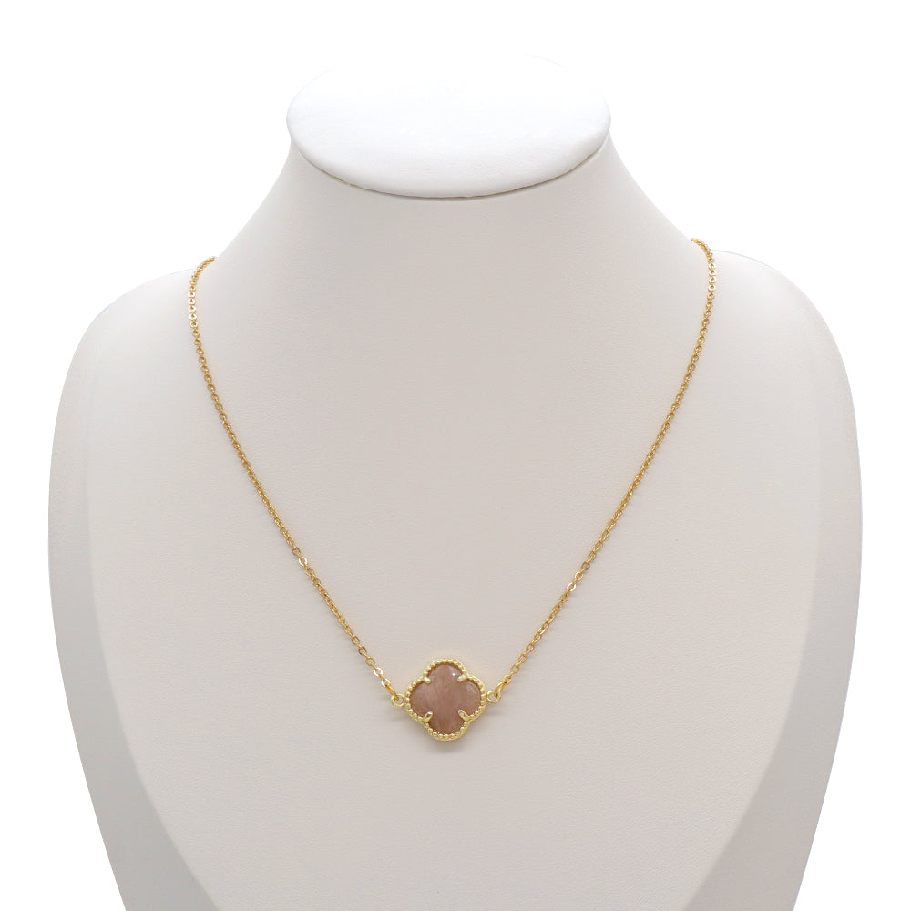Handmade Custom Natural Stone Pendant Stainless Steel Necklace