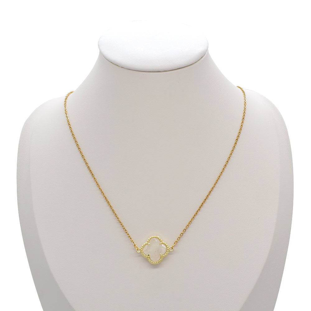 Handmade Custom Natural Stone Pendant Stainless Steel Necklace