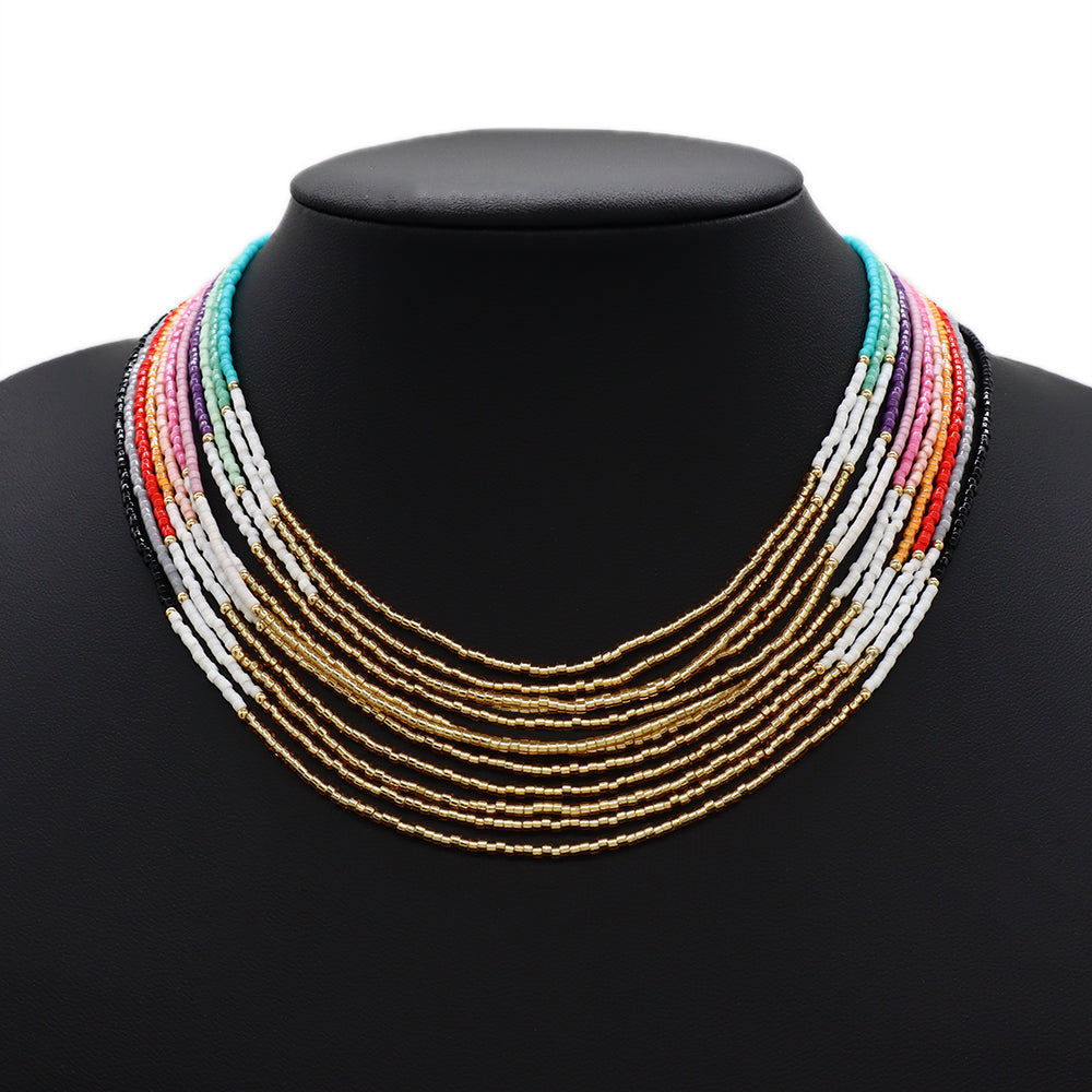 Handmade Custom Miyuki Necklace With Brass Beads Necklace
