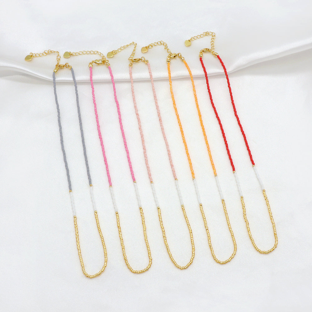 Handmade Custom Miyuki Necklace With Brass Beads Necklace