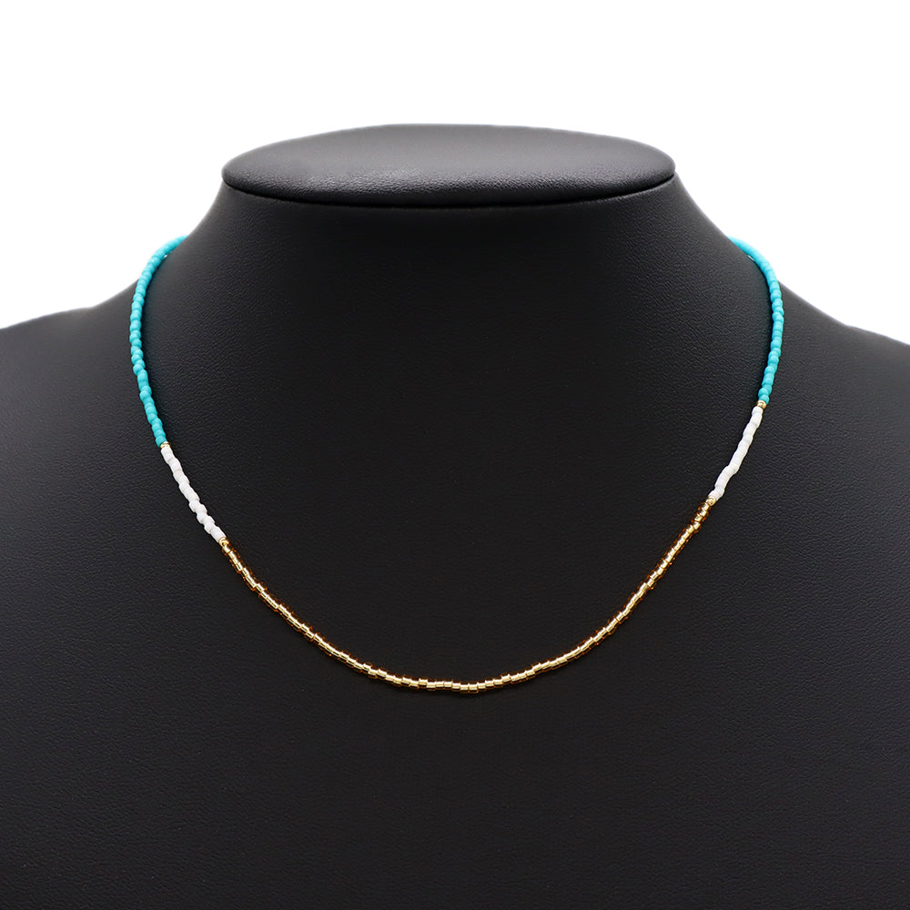 Handmade Custom Miyuki Necklace With Brass Beads Necklace