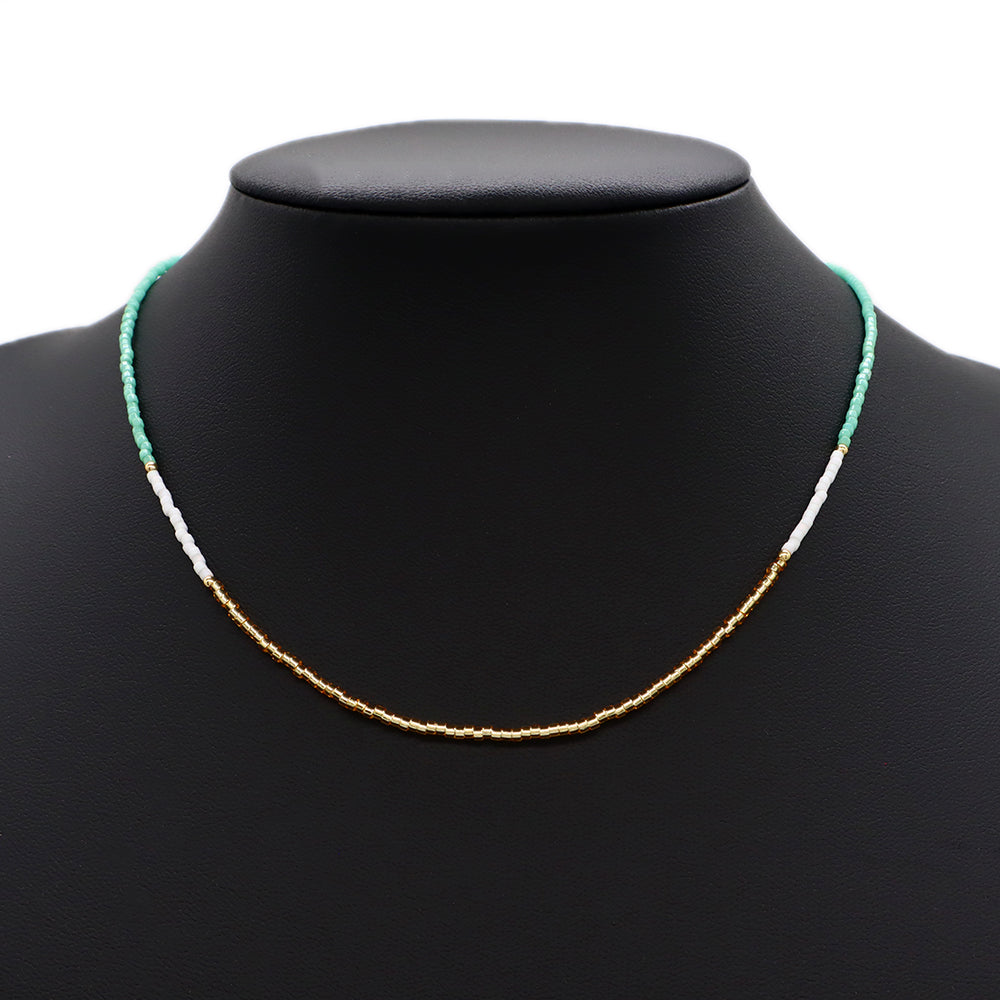 Handmade Custom Miyuki Necklace With Brass Beads Necklace