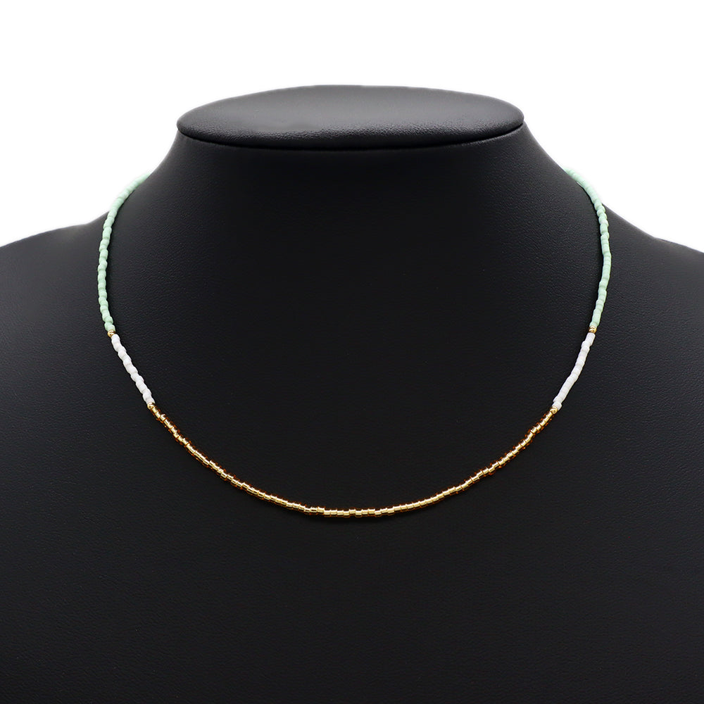 Handmade Custom Miyuki Necklace With Brass Beads Necklace