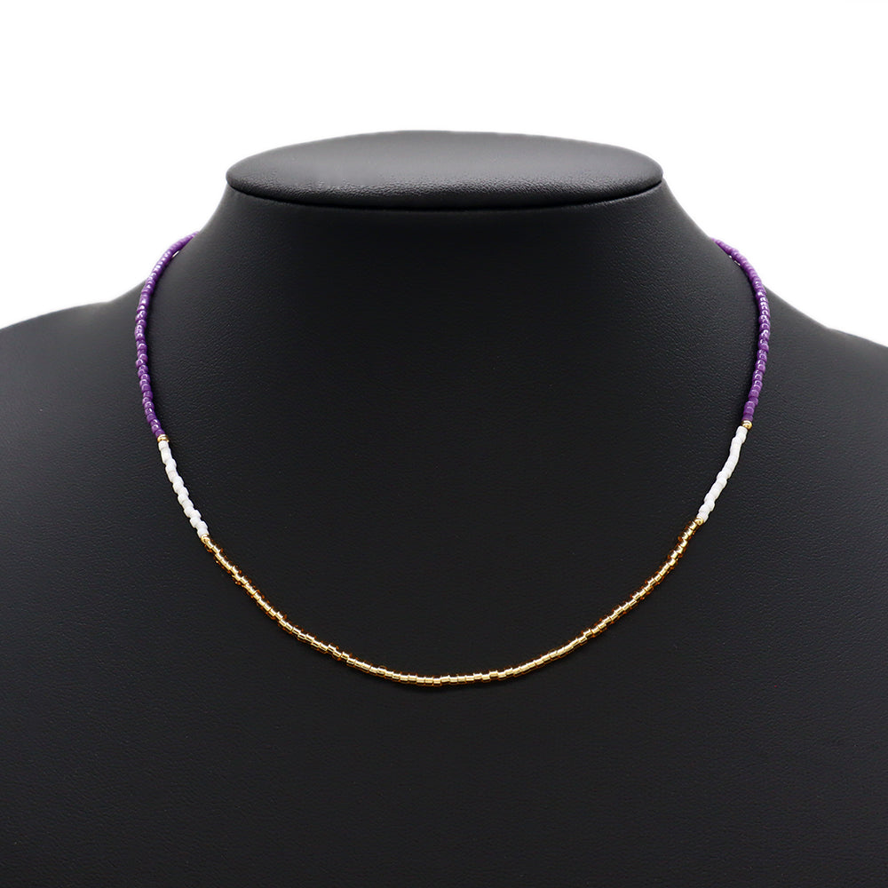 Handmade Custom Miyuki Necklace With Brass Beads Necklace