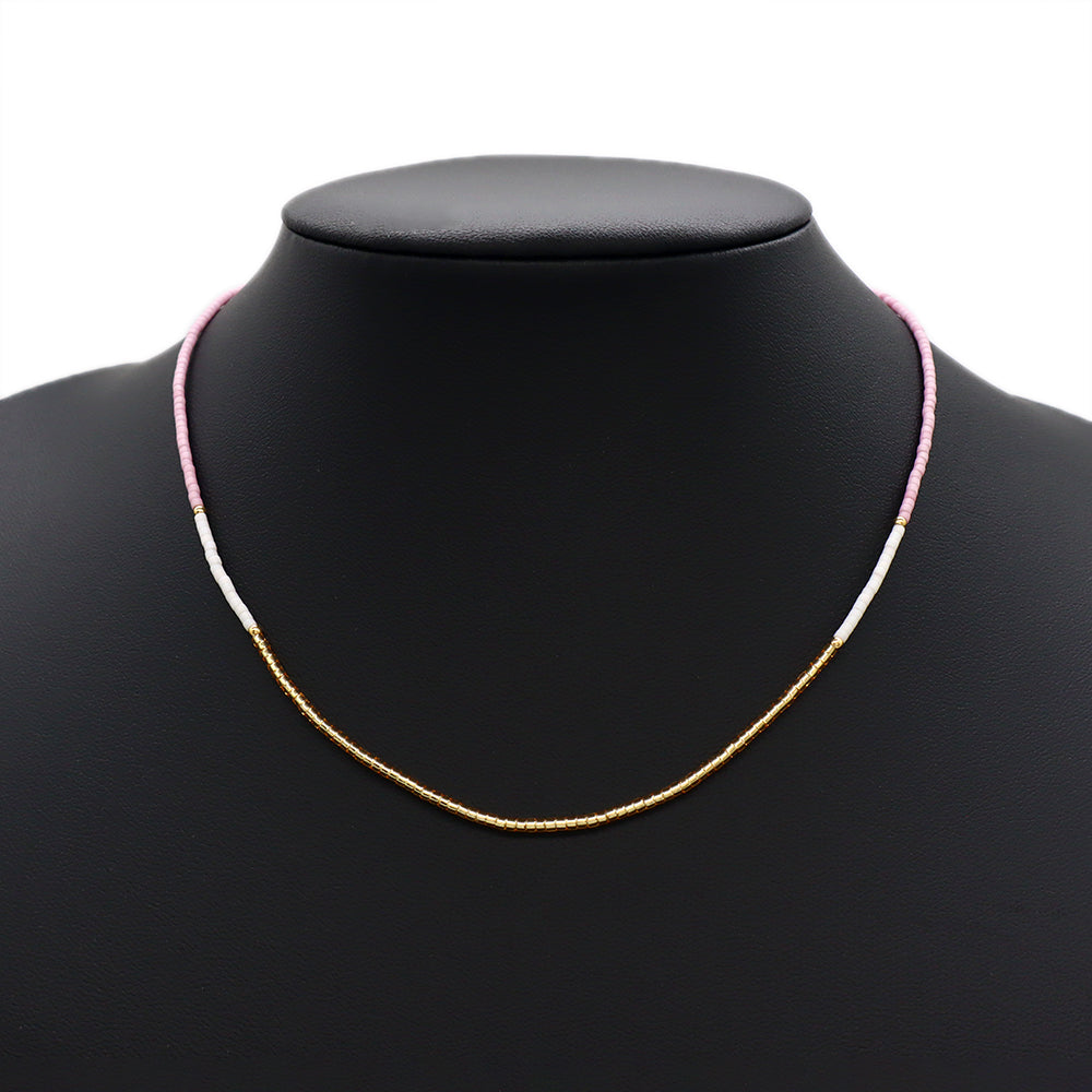 Handmade Custom Miyuki Necklace With Brass Beads Necklace