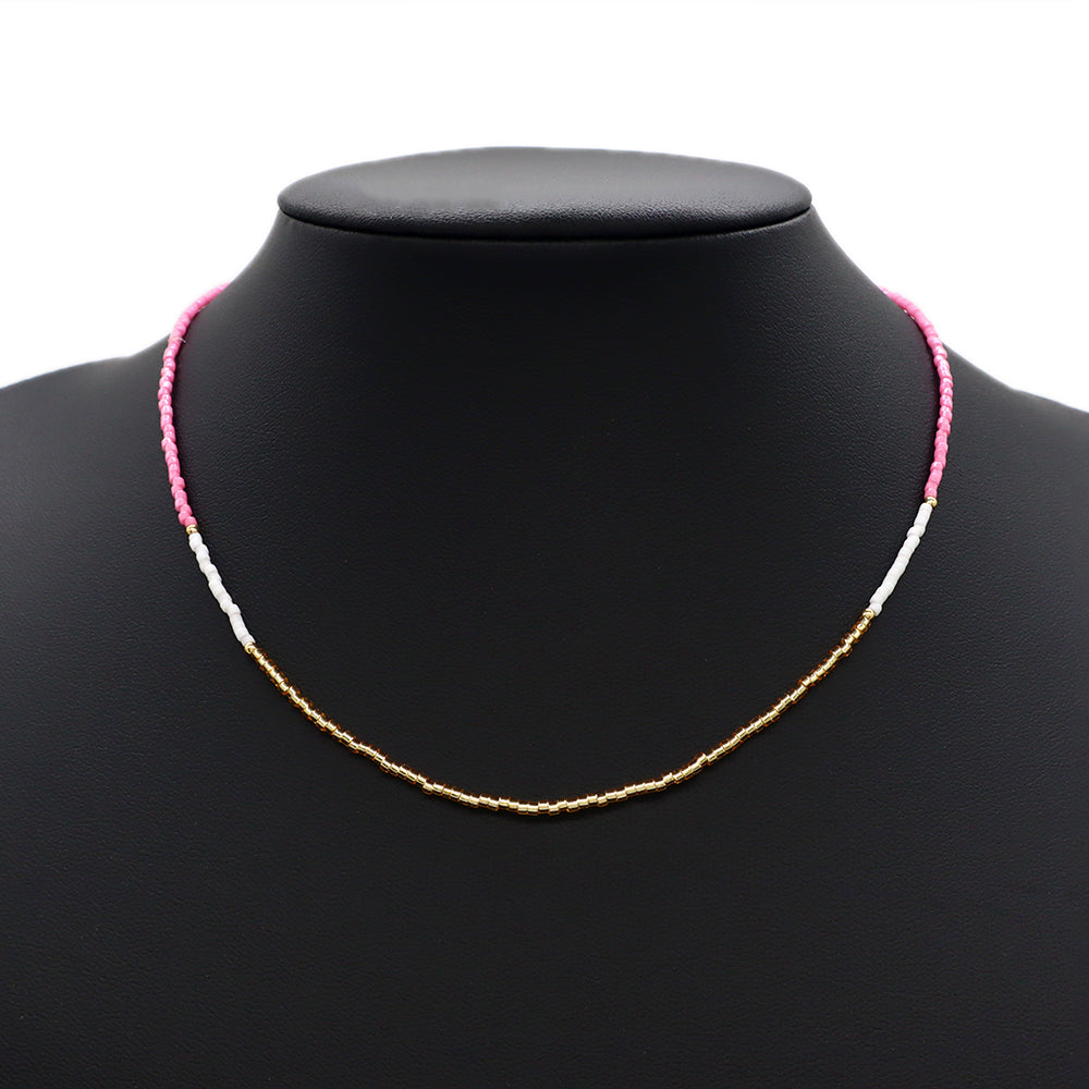 Handmade Custom Miyuki Necklace With Brass Beads Necklace