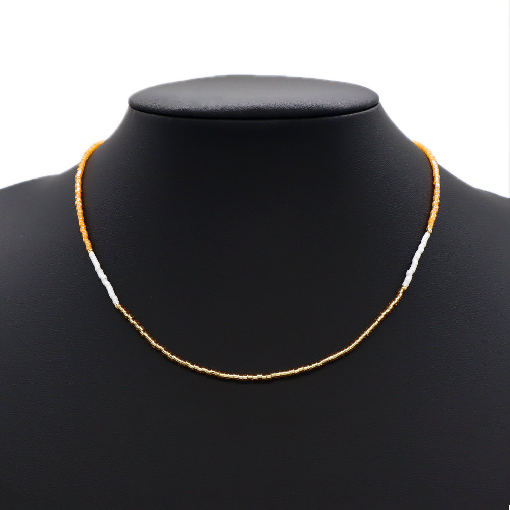 Handmade Custom Miyuki Necklace With Brass Beads Necklace
