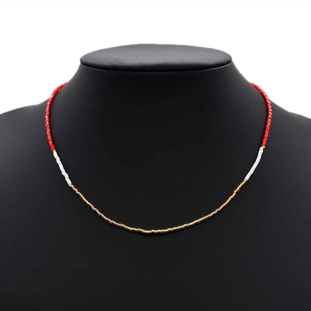 Handmade Custom Miyuki Necklace With Brass Beads Necklace