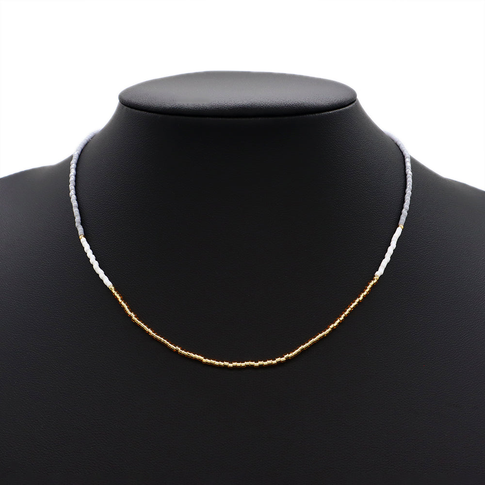 Handmade Custom Miyuki Necklace With Brass Beads Necklace