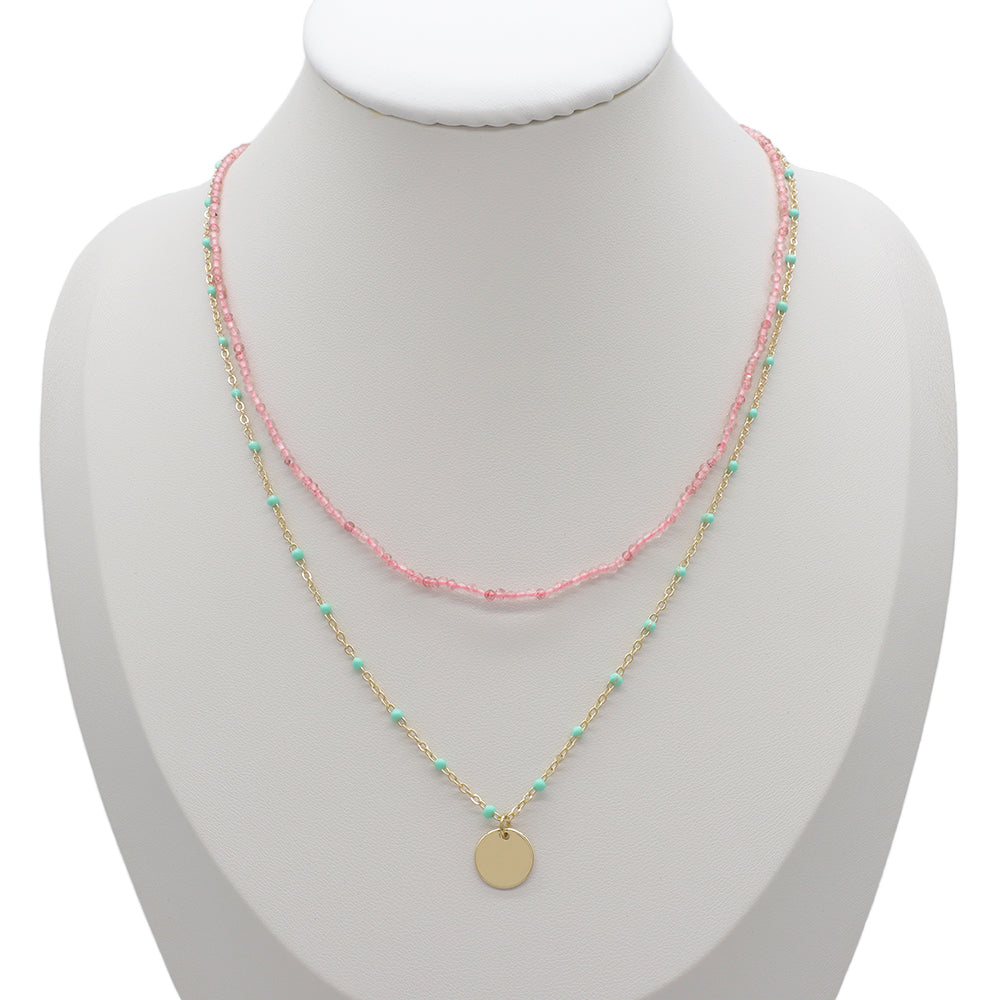 Handmade Custom Natural Stone Double Layer Necklace
