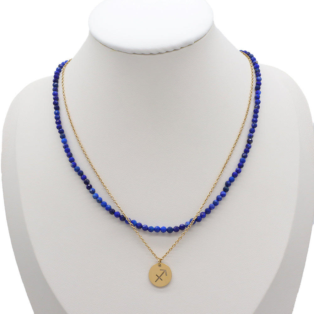 Handmade Custom Natural Stone Double Layer Necklace