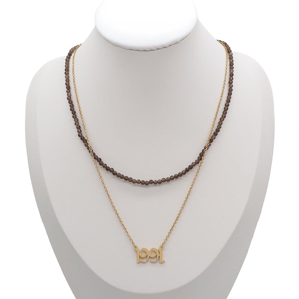 Handmade Custom Natural Stone Double Layer Necklace