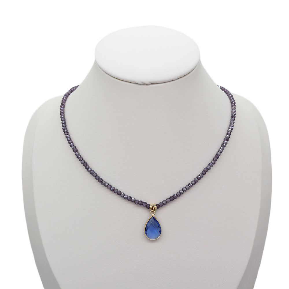 Handmade Custom Glass Crystal Necklace With Pendant