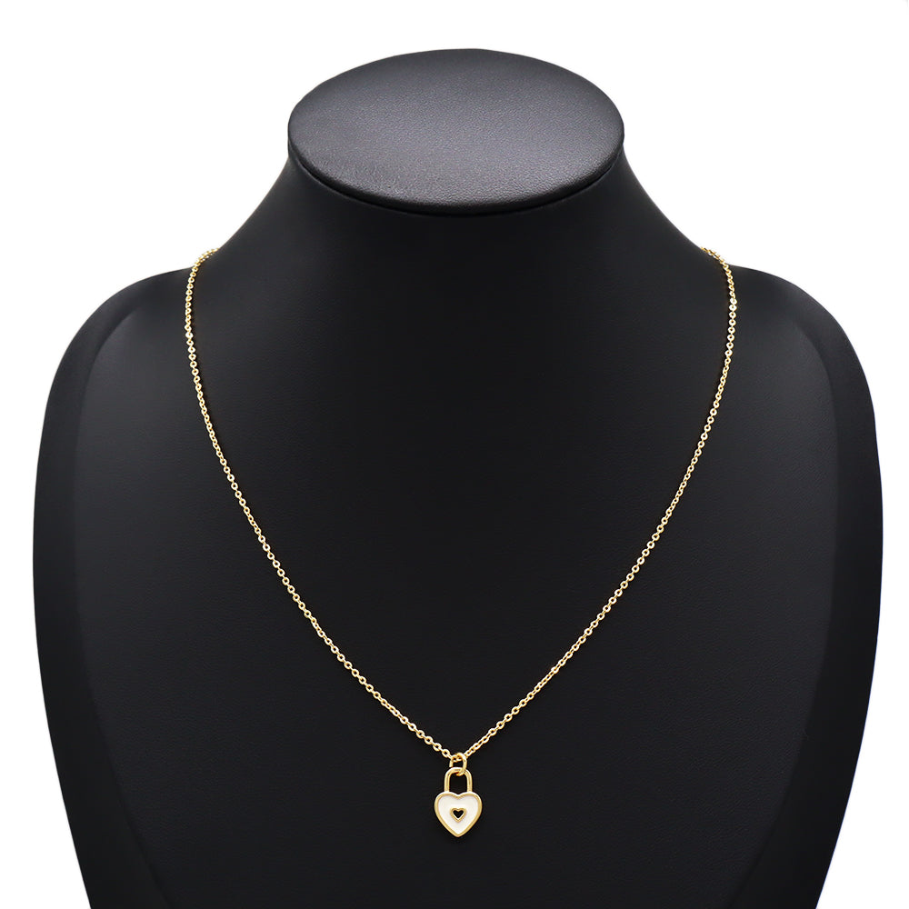 Handmade Customizable 3MM / 4MM Brass Beads / Chain With Enamel Pendant Necklace