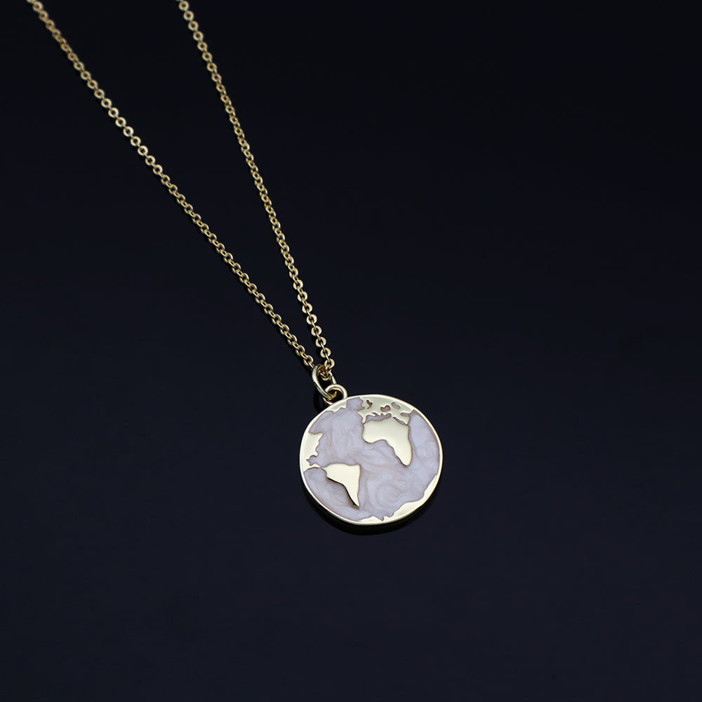 Handmade Customizable Brass Enamel Pendant Necklace (with chain)