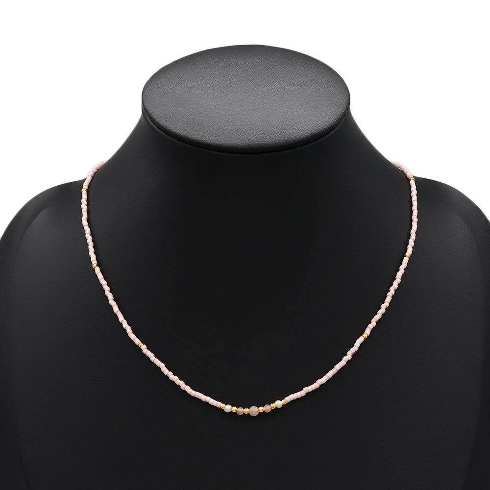 Handmade Customizable Miyuki Beads Necklace With Fresh Water Pearl