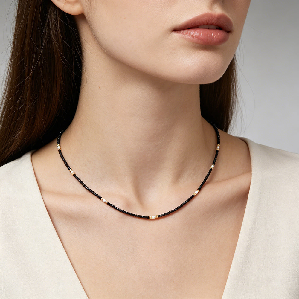 Handmade Customizable Miyuki Beads Necklace With Fresh Water Pearl