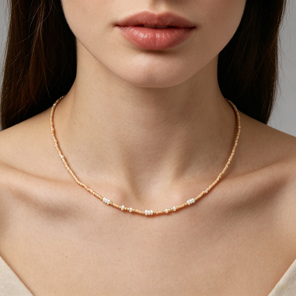 Handmade Customizable Miyuki Beads Necklace With Natural Stone Beads