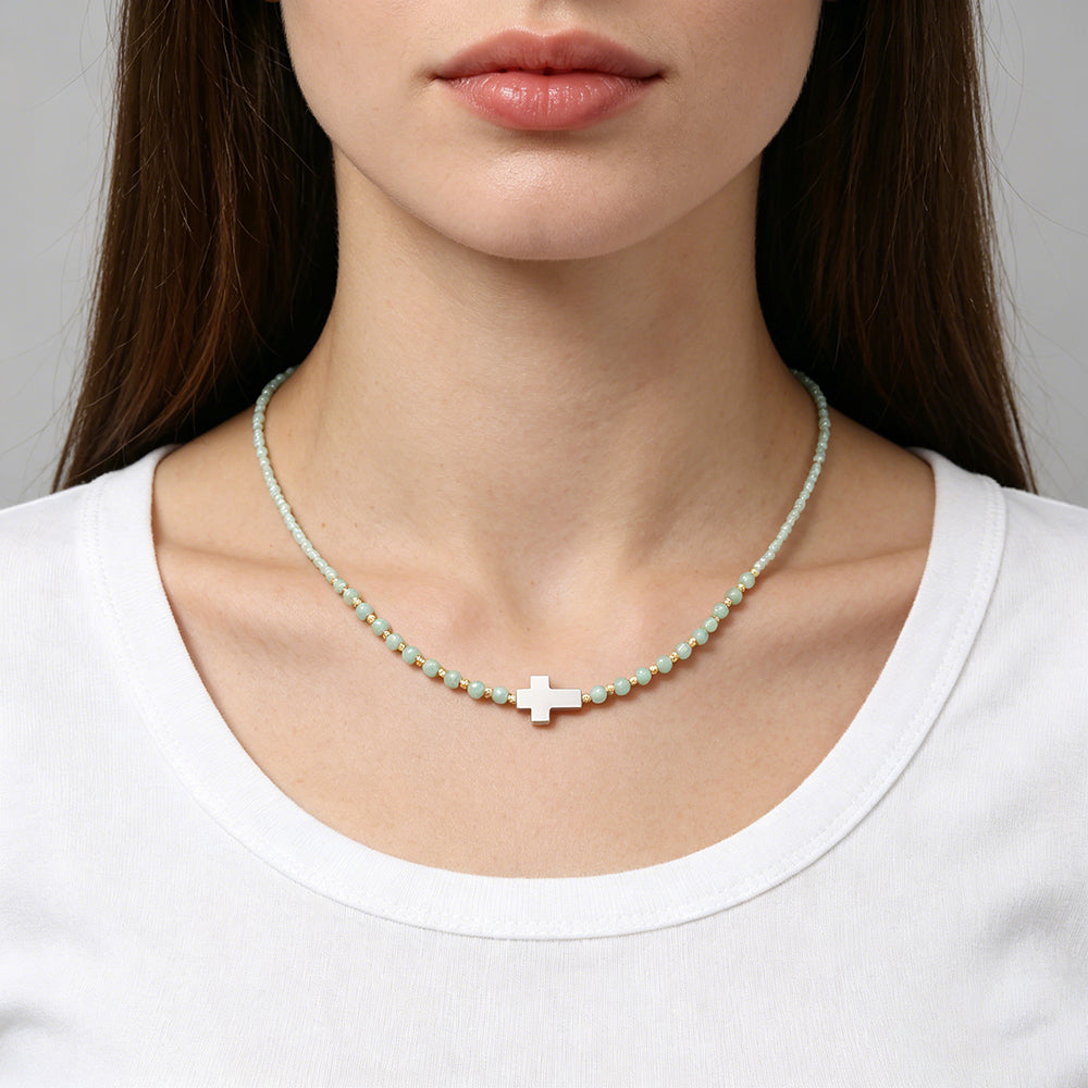 Handmade Customizable Miyuki Beads Nacklace With Natural Stone Beads Brass Beads Shell Charm