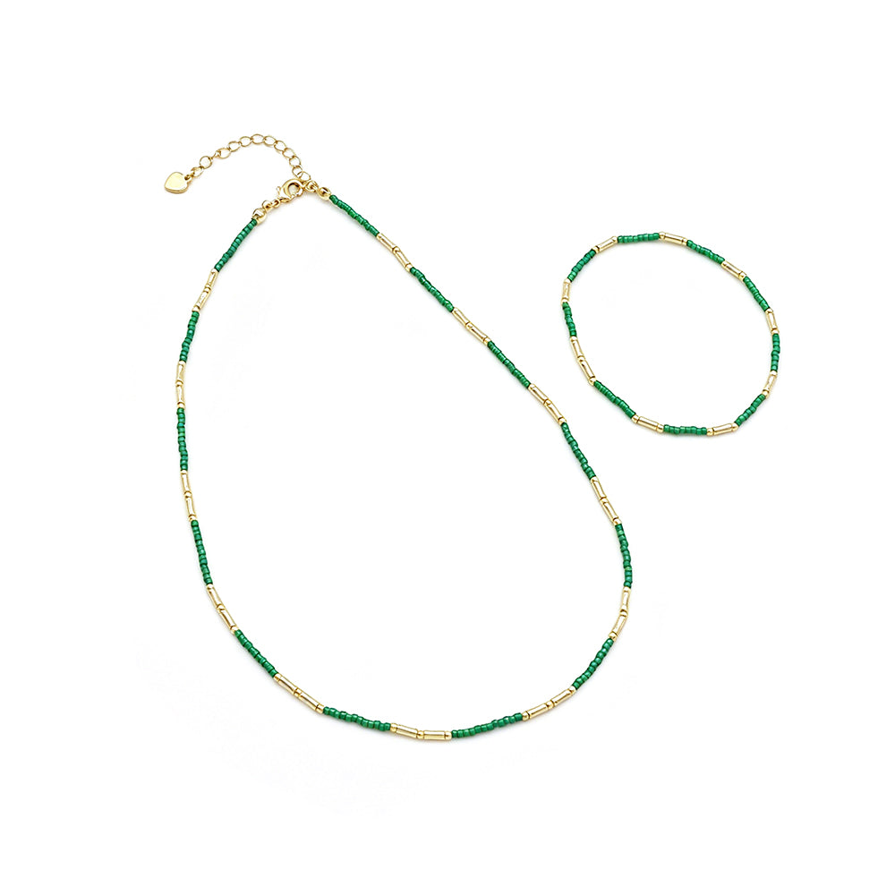 Handmade Multi-colour Miyuki Beads Necklace Jewely Set