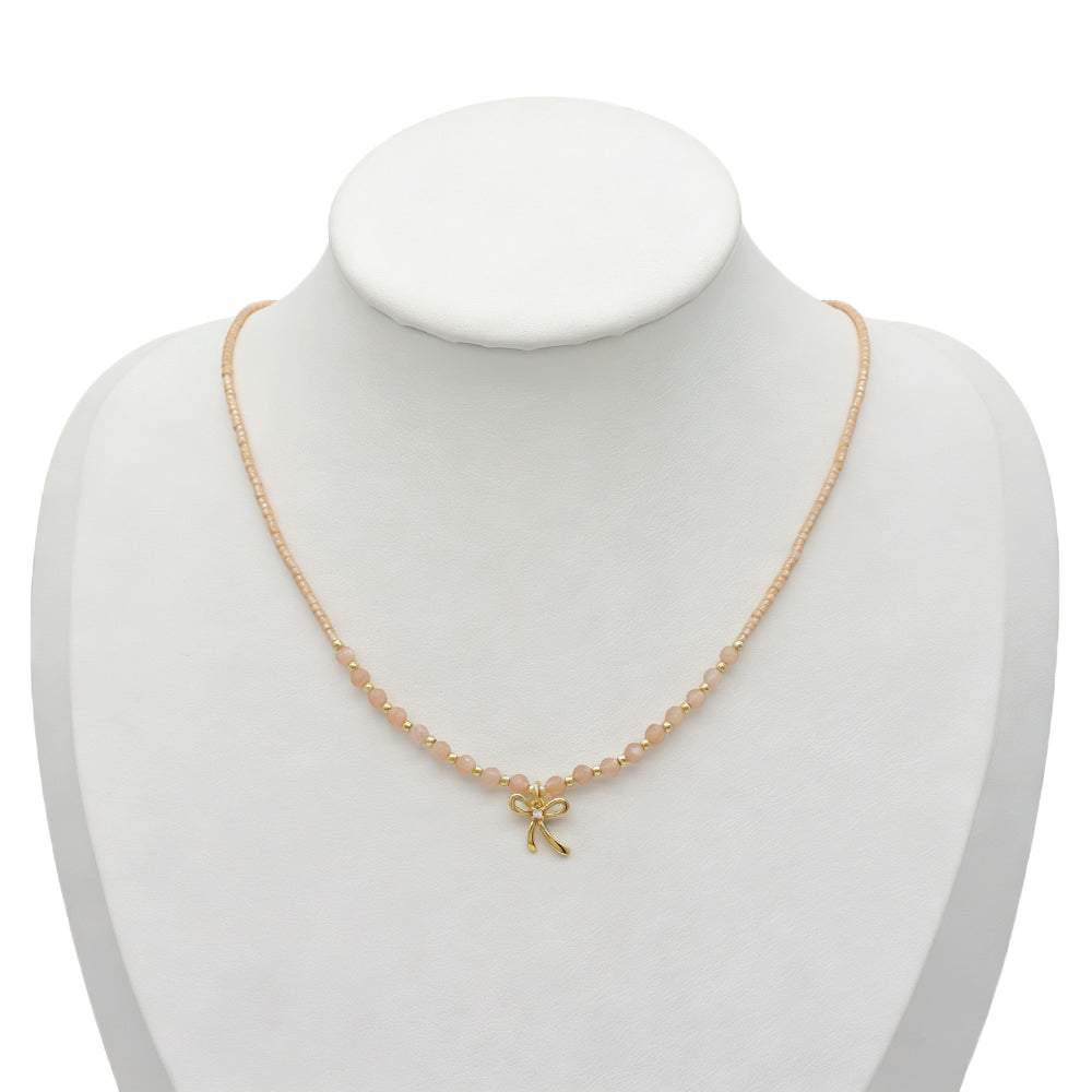 Handmade Summer Color Scheme Miyuki Beads Natural Turquoise Tourmaline Beads Ribbon Pendant Necklace