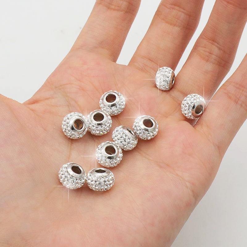 Custom Trendy Women DIY Wholesale Handmade 925 Sterling Silver Clay Crystal Necklace Pendant Charm Jewelry
