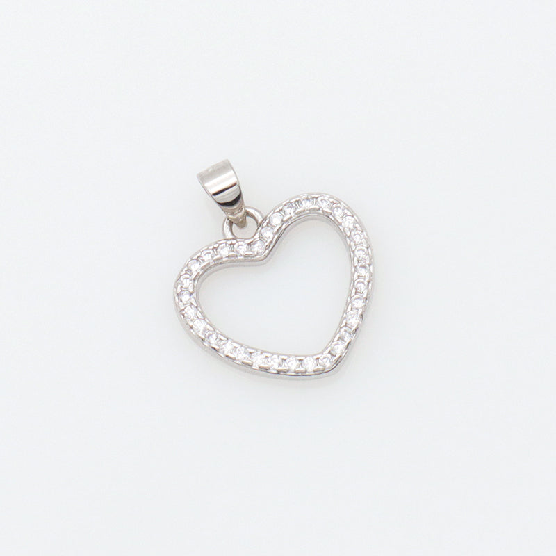 Customized Women Valentine Gift Love Heart Necklace Pendant Charm Jewelry Rhodium Plated 925 Sterling Silver Heart Pendant