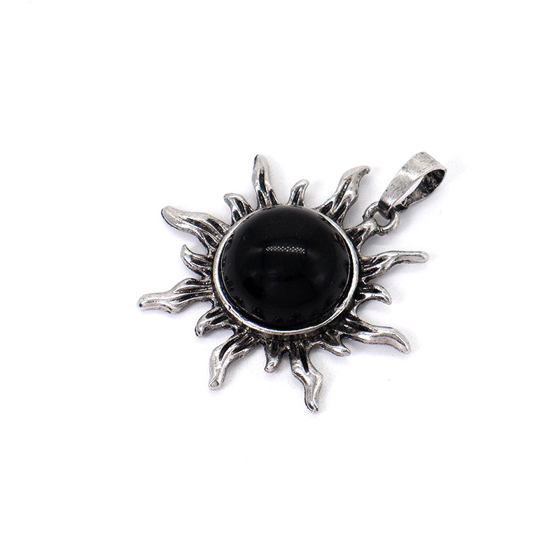 Diy Wholesale Women Fashion Customized Various Sun Charm Necklace Pendant Natural Stone Sun Pendant For Necklace Jewelry