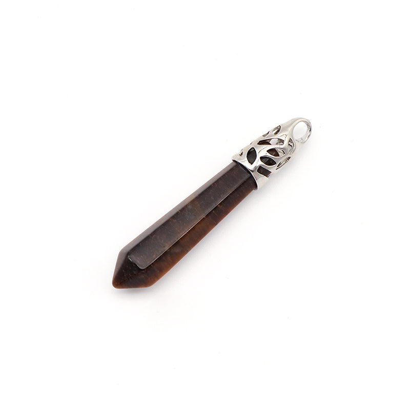 Wholesale Custom Various Natural Healing Crystal Energy Stone Charm Pendant Jewelry Hexagonal Natural Stone Pendant For Women