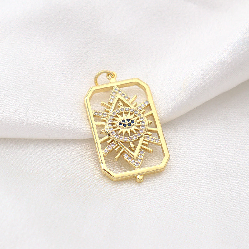 Fashionable Women Turkish Evil Eyes Charm Jewelry Wholesale Custom Diy Gold Plated CZ Devil Eyes Pendant For Necklace Making