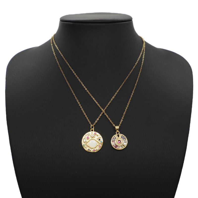 Manufacture Factory Wholesale Custom Sun Moon Eyes Charm Pendant Women CZ Enamel Gold Plated turkish evil eyes jewelry Pendant