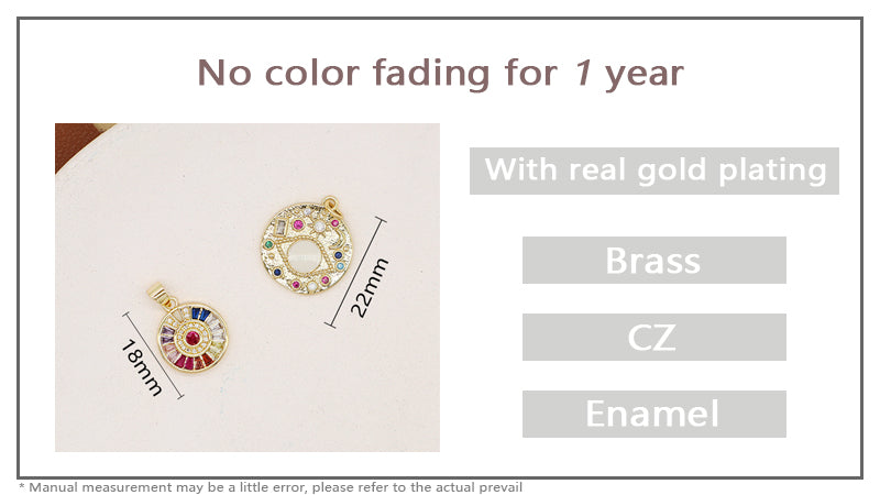 Manufacture Factory Wholesale Custom Sun Moon Eyes Charm Pendant Women CZ Enamel Gold Plated turkish evil eyes jewelry Pendant