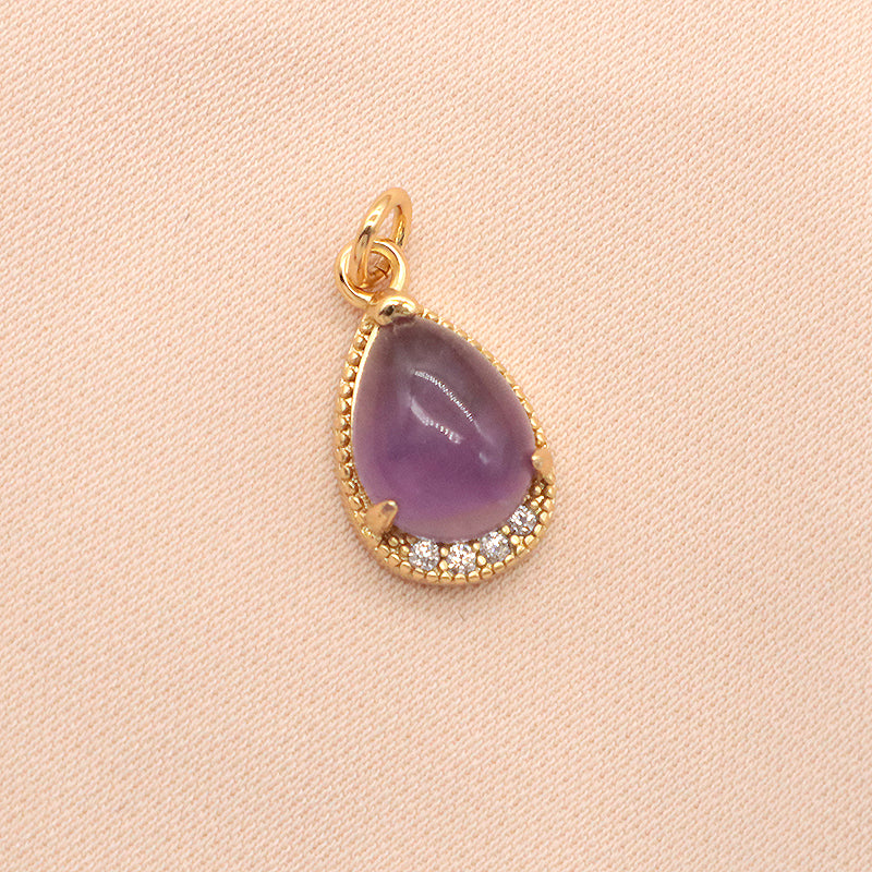 Hot Selling Newest Healing Stone Charm Necklace Pendant CZ Natural Stone Pendant For Jewelry Making