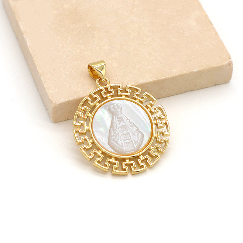 Shell Charm Pendant Jewelry Factory Custom Patterned Edges Pendant Gold Plated Natural Shell Necklace Pendant