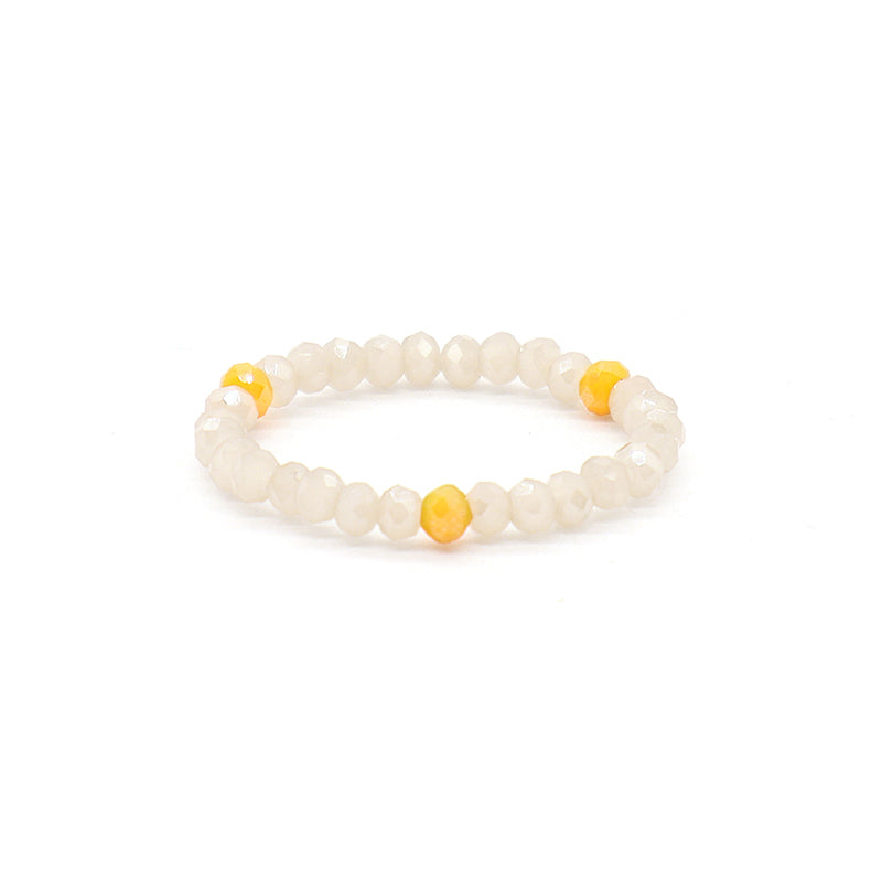 Various Color Wholesale Custom OEM Fashion Manufacture Factory Jewelry 3mm Handmade Stretch Glass Cyrstal Beaded Ring For Women